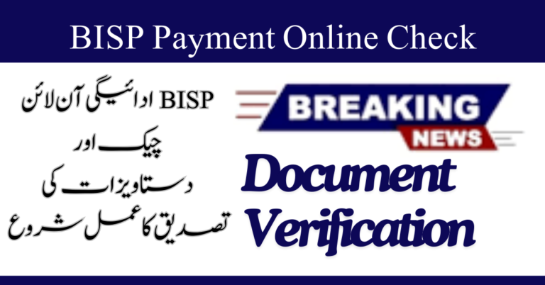 BISP Payment Online Check and Document Verification Process Start