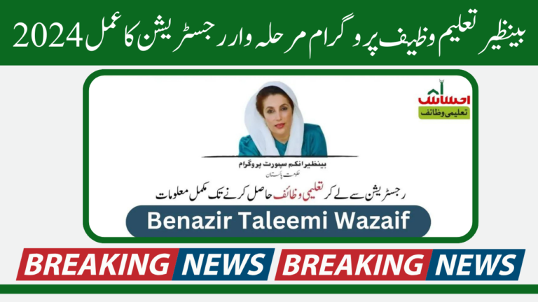 Benazir Taleemi Wazaif Program Step-by-Step Registration Process 2024