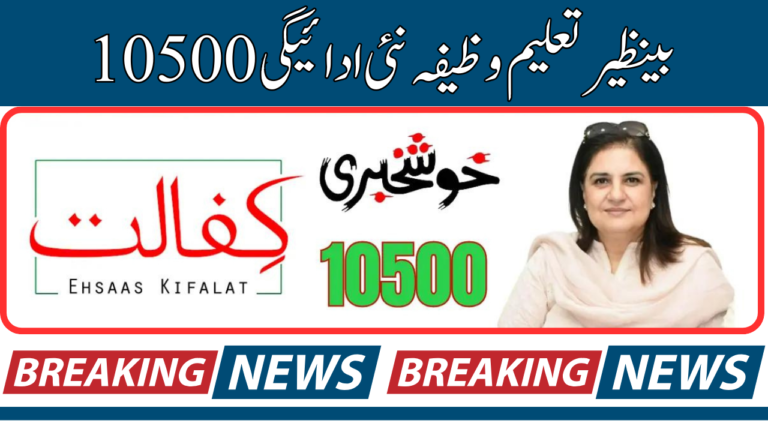 Benazir Kafaalat and Taleemi Wazifa Quarterly Installment 10500 Released For Eligible Families