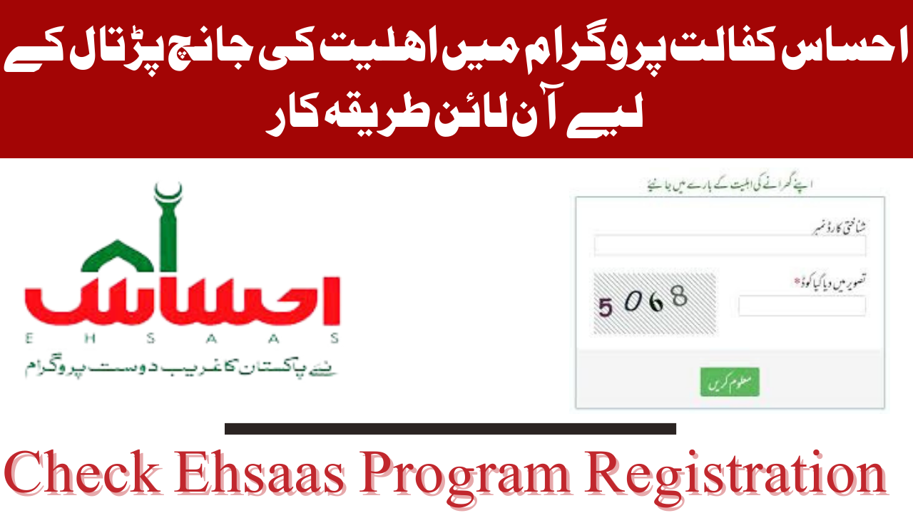 Online Procedure For Check Eligibility In Ehsaas Kafalat Program