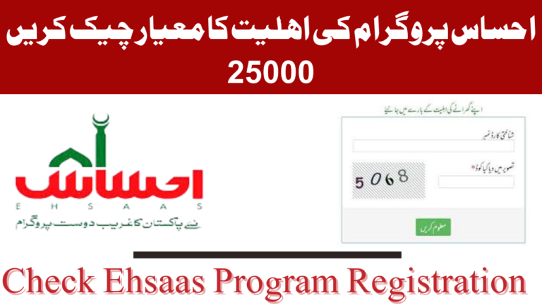 Ehsaas Program Eligibility Criteria Check 25000