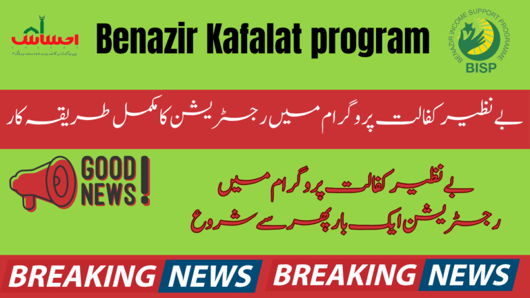 Benazir Kafalat program Get assistance Registration Process 2024