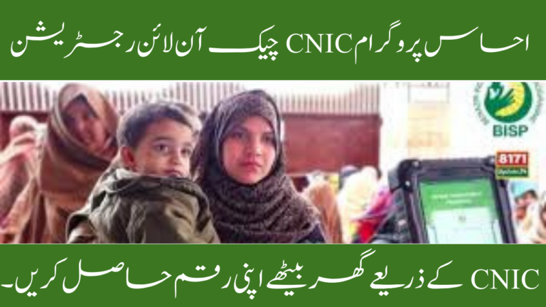 Ehsaas Program CNIC Check Online Registration New Update 2024