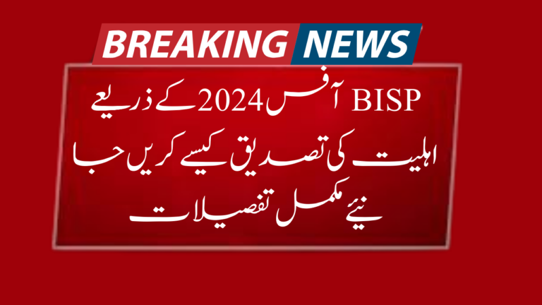 How To Verify Eligibility Through BISP Office 2024